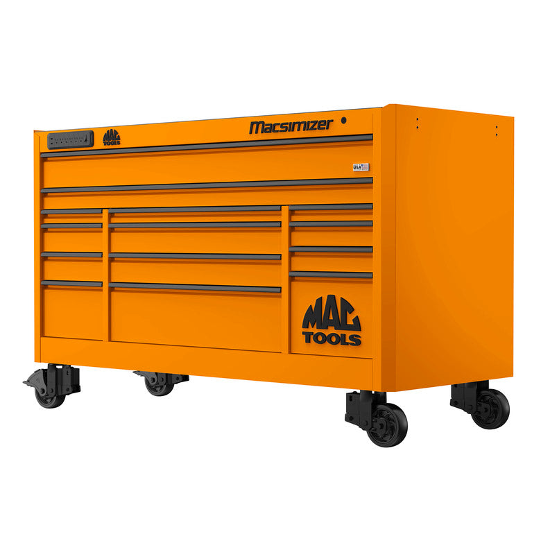 MAXIM 76” Orange Workstation Toolbox with 15 Drawers