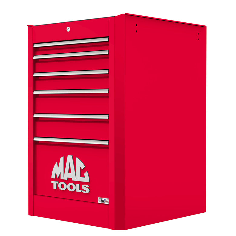 Macsimizer® 6-Drawer Side Box with PowerTech™ Drawer - Firebrick Red -  MSB27PD-RD | Mac Tools