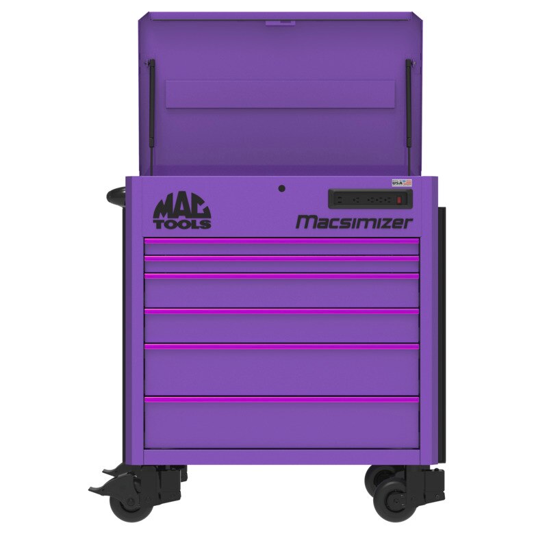 6-Drawer Macsimizer® High-Mileage Utility Cart - Deep Purple/Purple Trim/ Purple Pulls - UC4125HM-DPDPPP