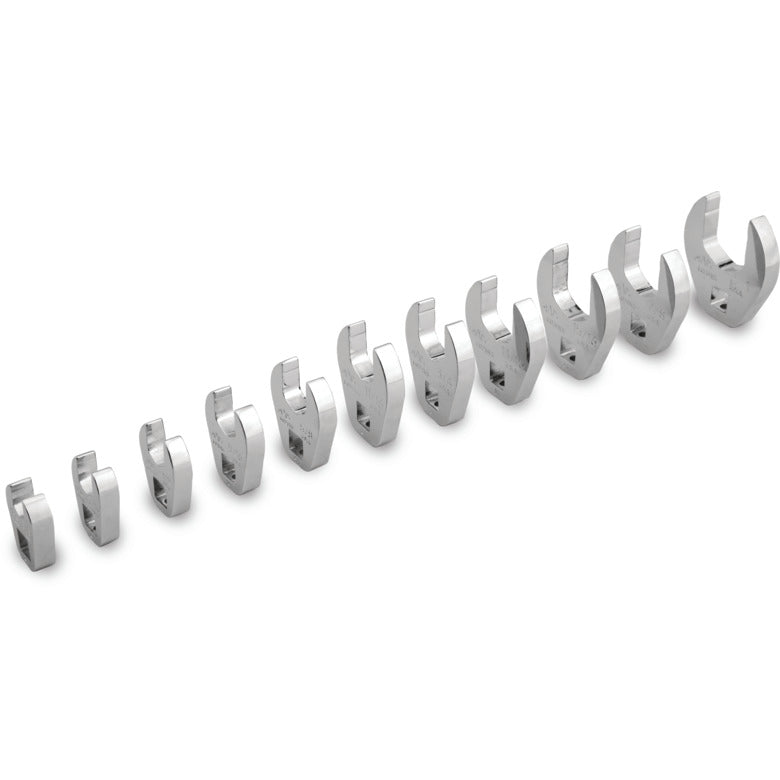 9-PC. 3/8” Drive SAE Long Open End Crowfoot Wrench Set