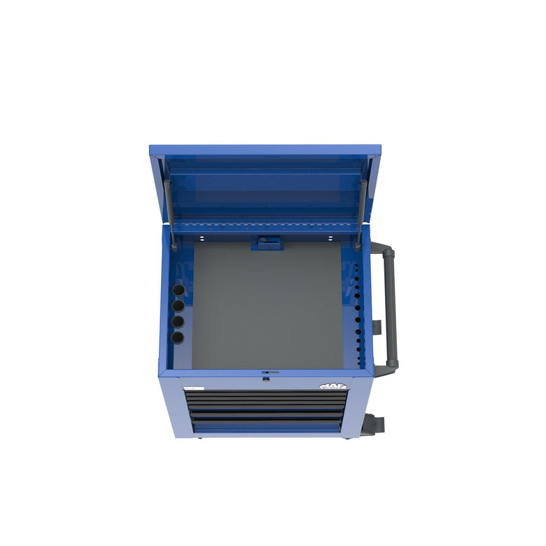 3-Drawer Utility Cart w/ Full Lid - Sapphire Blue - UC3720DTH-BL