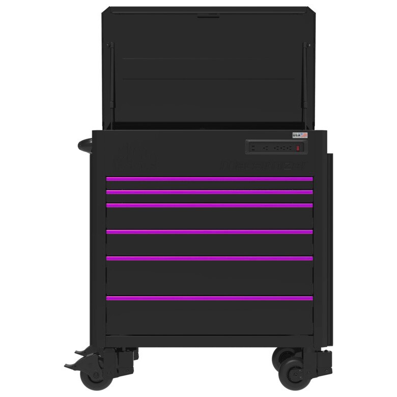 6-Drawer Macsimizer® High-Mileage Utility Cart - Mica Gray/Gray Trim/Purple  Pulls - UC4125HM-GYGYPP