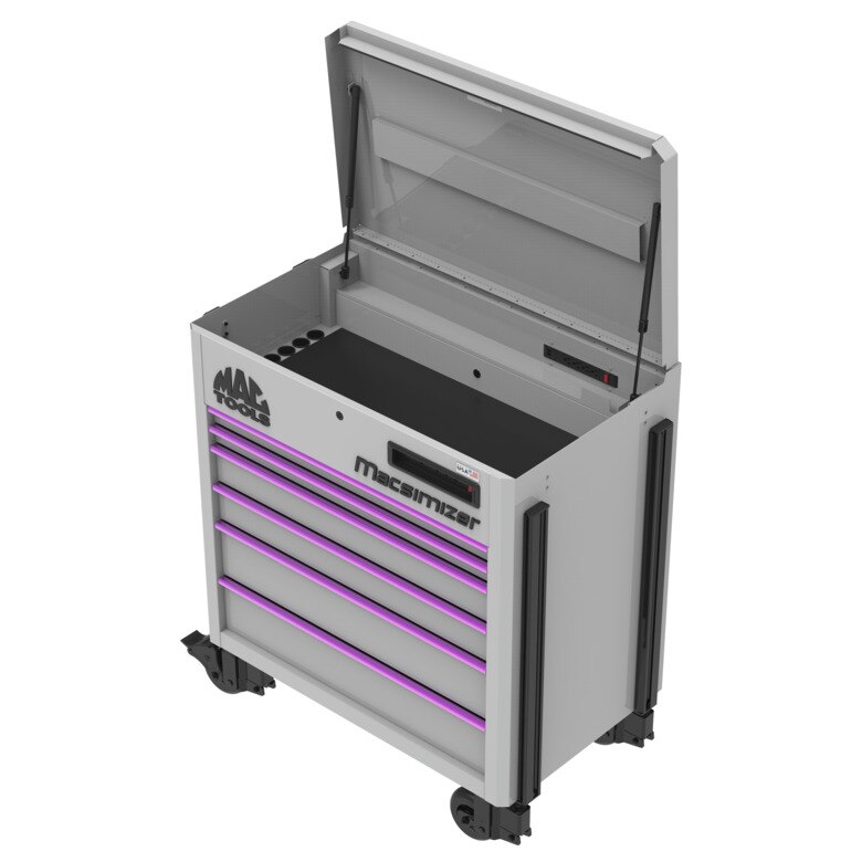 6-Drawer Macsimizer® High-Mileage Utility Cart - Mica Gray/Gray Trim/Purple  Pulls - UC4125HM-GYGYPP
