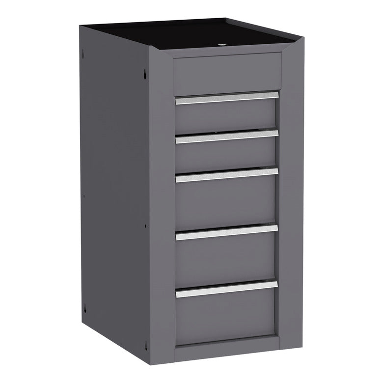 5-Drawer Utility Cart w/ Full Lid - Carbon Gray - UC3720DTF-CG